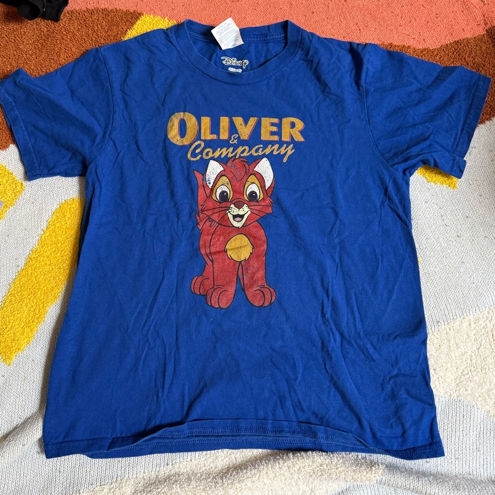 Disney Vintage Rare Oliver & Company Blue Kids T-Shirt